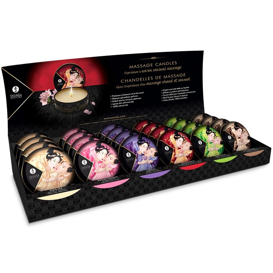 Espositore Candele da Massaggio Shunga Mini Caress — 24 pz