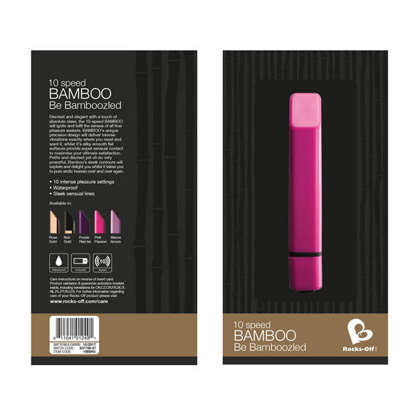Vibratore Clitoride Rocks-Off Bamboo — 10 Velocità, Oro