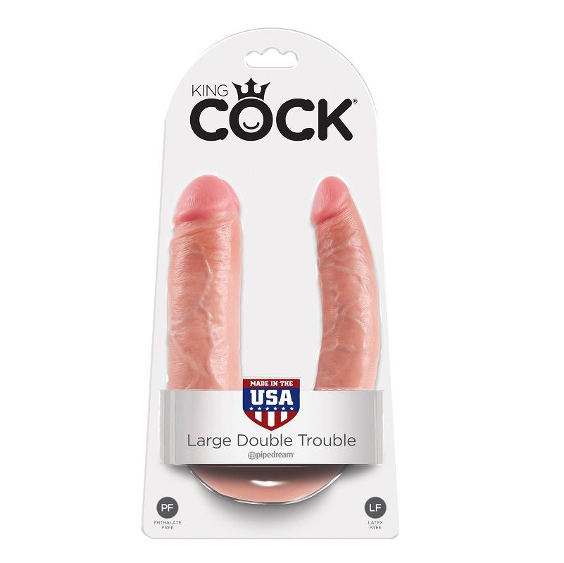 Dildo Realistico Doppio King Cock Double Trouble — Flesh