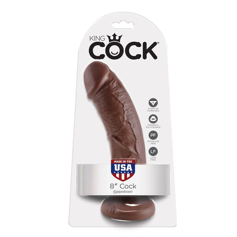 Dildo Realistico con Ventosa King Cock — 20,3 cm, Marrone