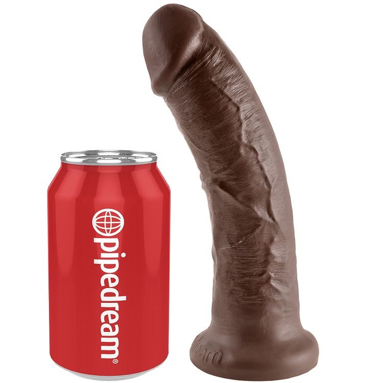 Dildo Realistico con Ventosa King Cock — 20,3 cm, Marrone