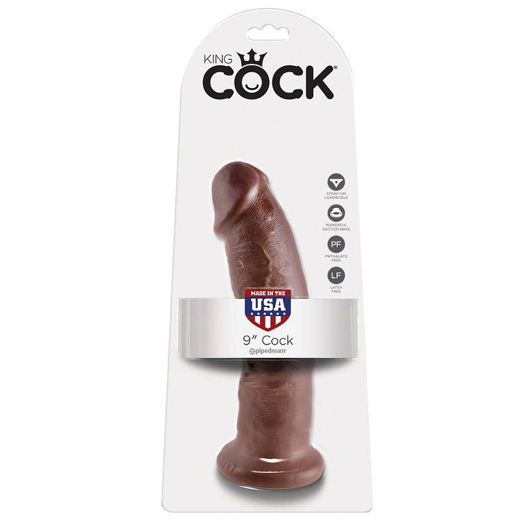 Dildo Realistico King Cock — 22,9 cm, Marrone