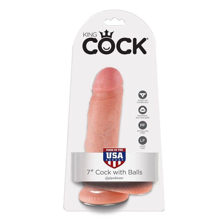 Dildo Realistico con Ventosa King Cock — 17,8 cm, Flesh