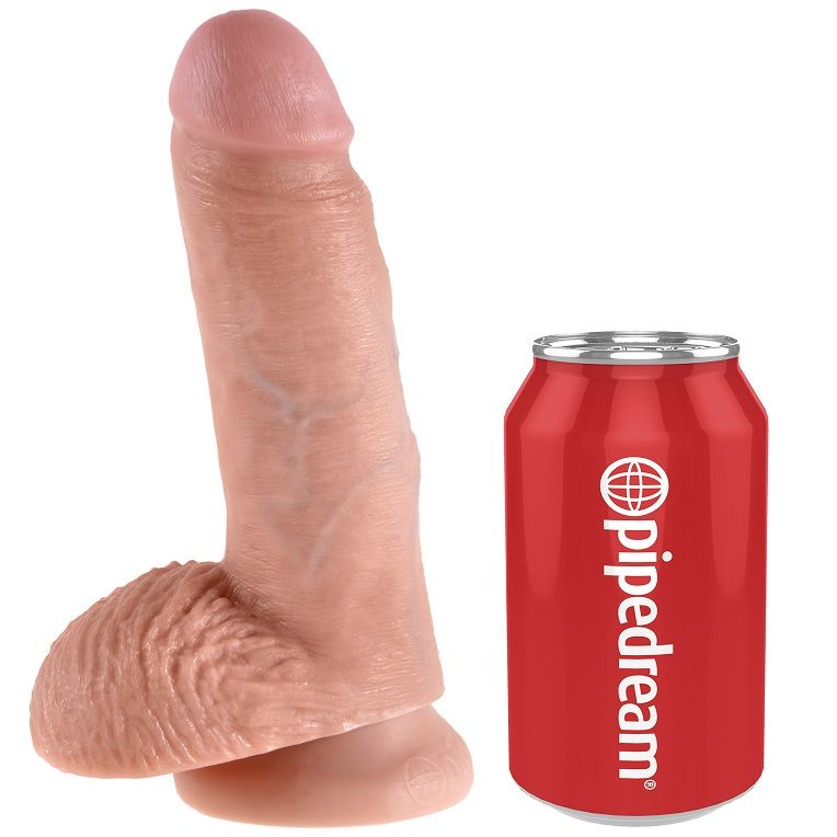 Dildo Realistico con Ventosa King Cock — 17,8 cm, Flesh