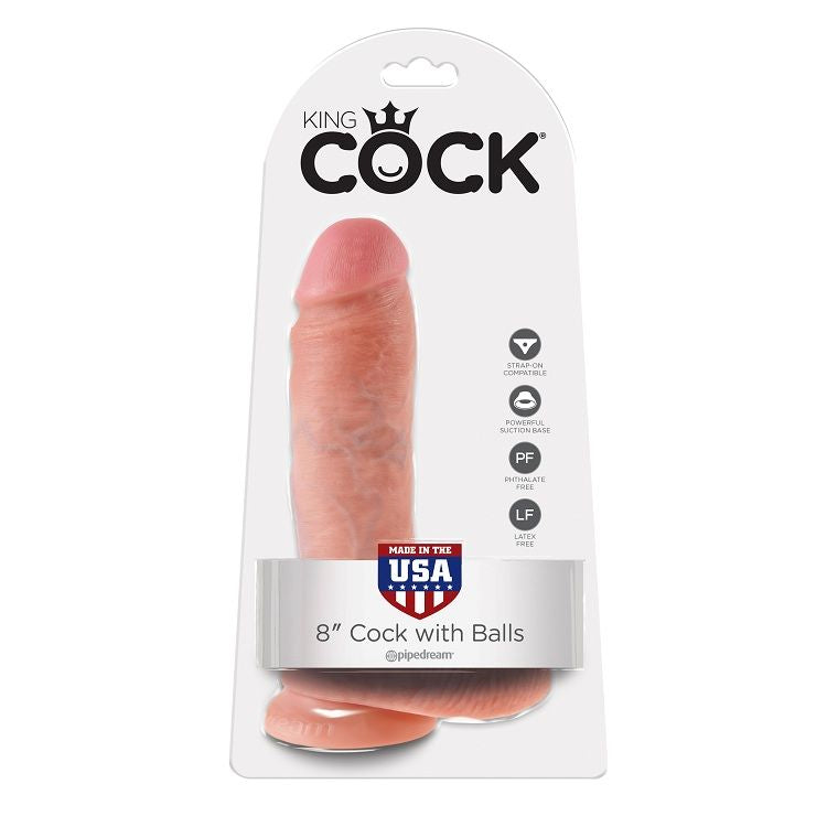 Dildo Realistico con Ventosa King Cock 8" — 20 cm, Flesh