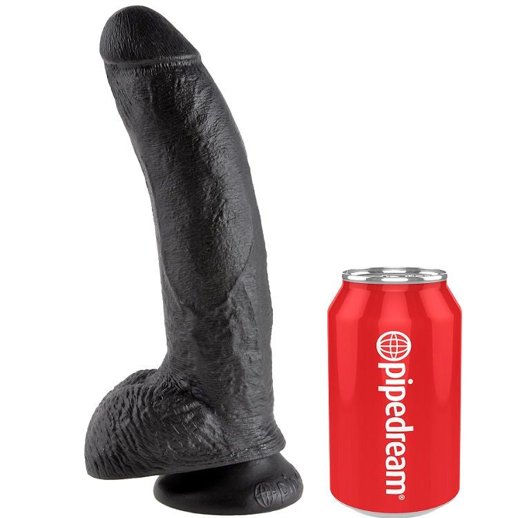 Dildo KING COCK Con Sfere 22.9 cm — Nero