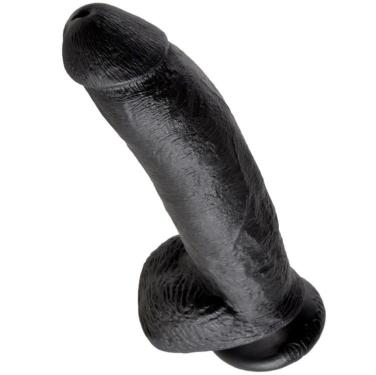 Dildo KING COCK Con Sfere 22.9 cm — Nero