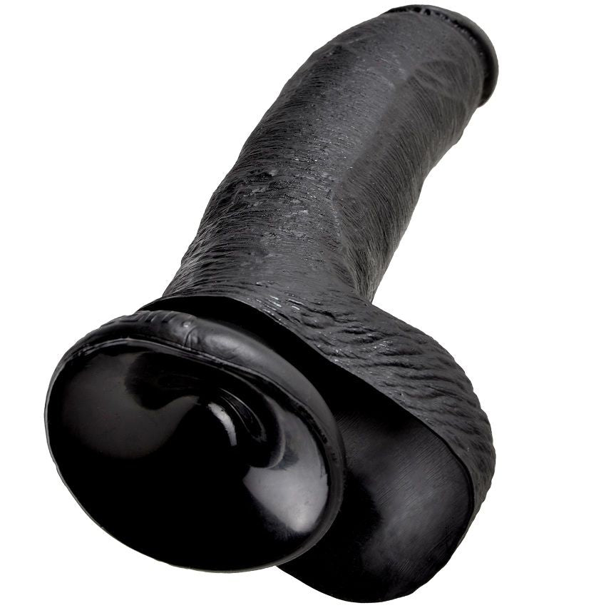 Dildo KING COCK Con Sfere 22.9 cm — Nero