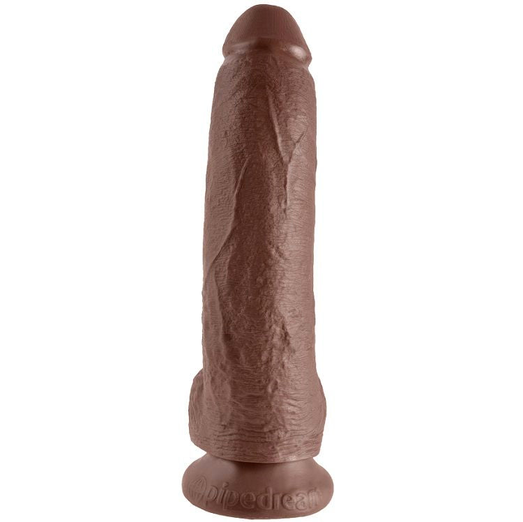 Dildo Realistico King Cock — Con Sfere, Marrone 22,9 cm