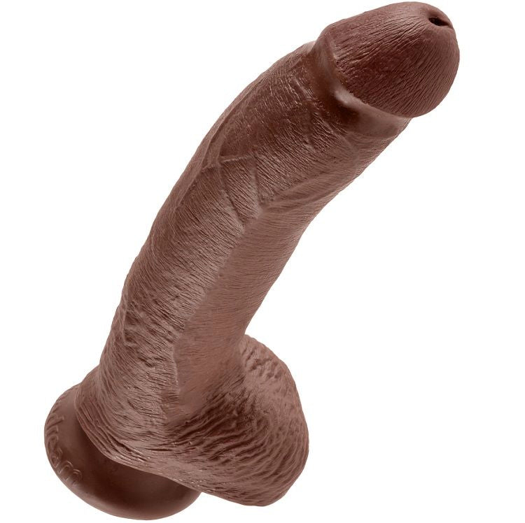 Dildo Realistico King Cock — Con Sfere, Marrone 22,9 cm