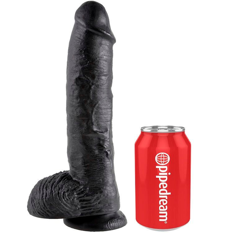 Dildo KING COCK con Sfere 25.4 cm — Nero