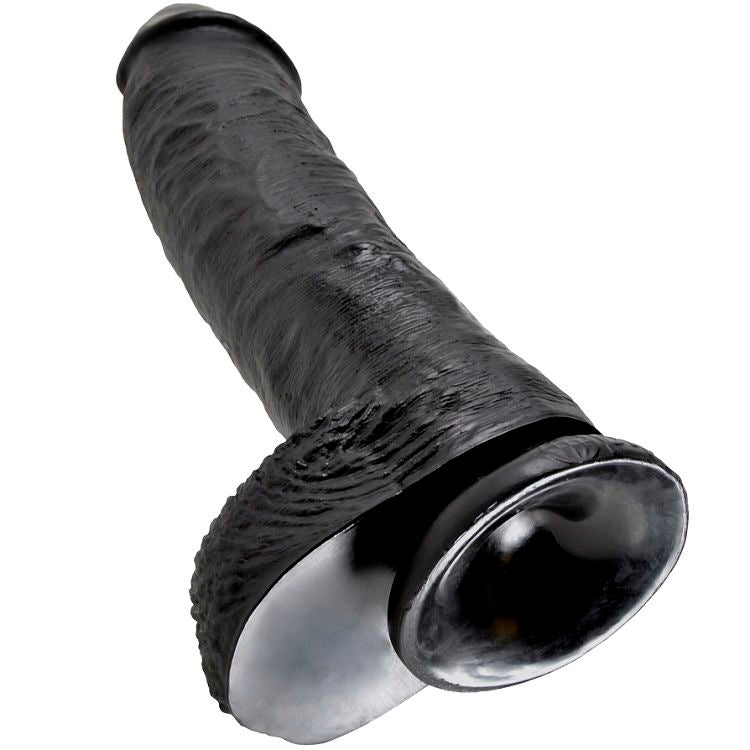 Dildo KING COCK con Sfere 25.4 cm — Nero