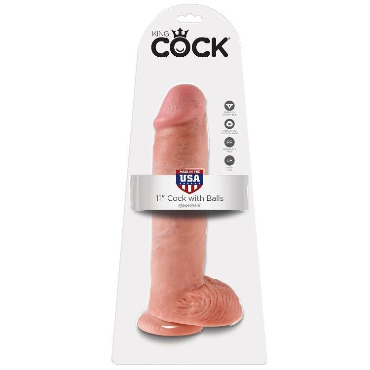 Dildo Realistico con Ventosa King Cock — 28 cm, con Sfere