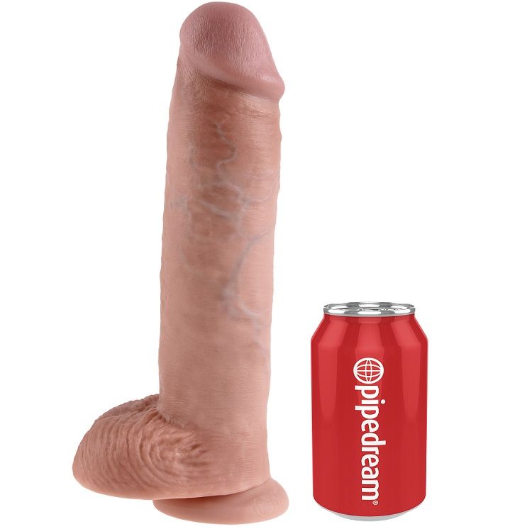 Dildo Realistico con Ventosa King Cock — 28 cm, con Sfere