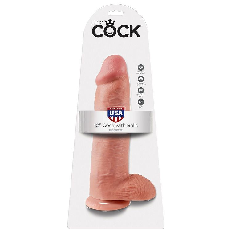 Dildo Realistico con Ventosa King Cock — 30 cm, Flesh