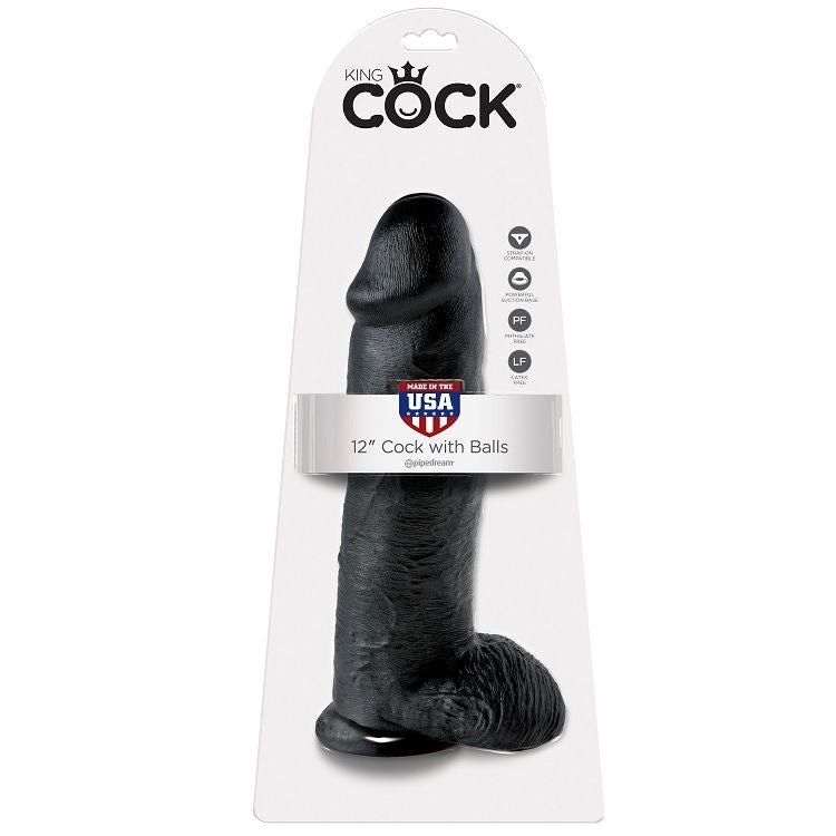 Dildo KING COCK con Ventosa — Nero con Sfere