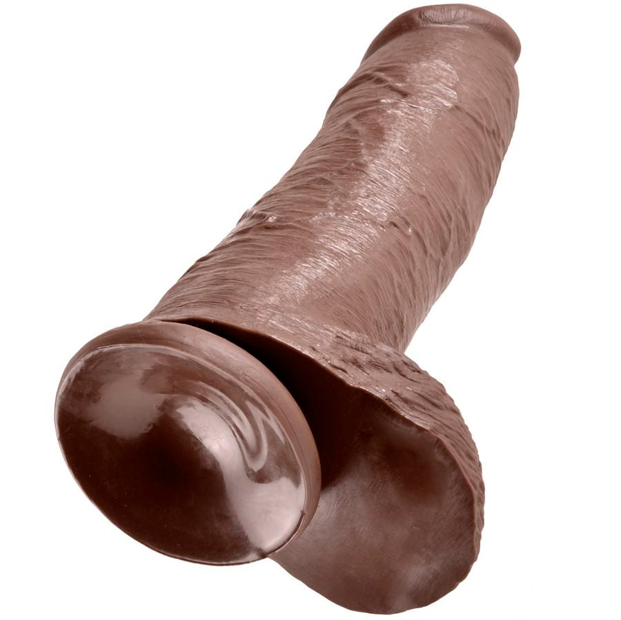 Dildo KING COCK Realistico Base Ventosa — Marrone