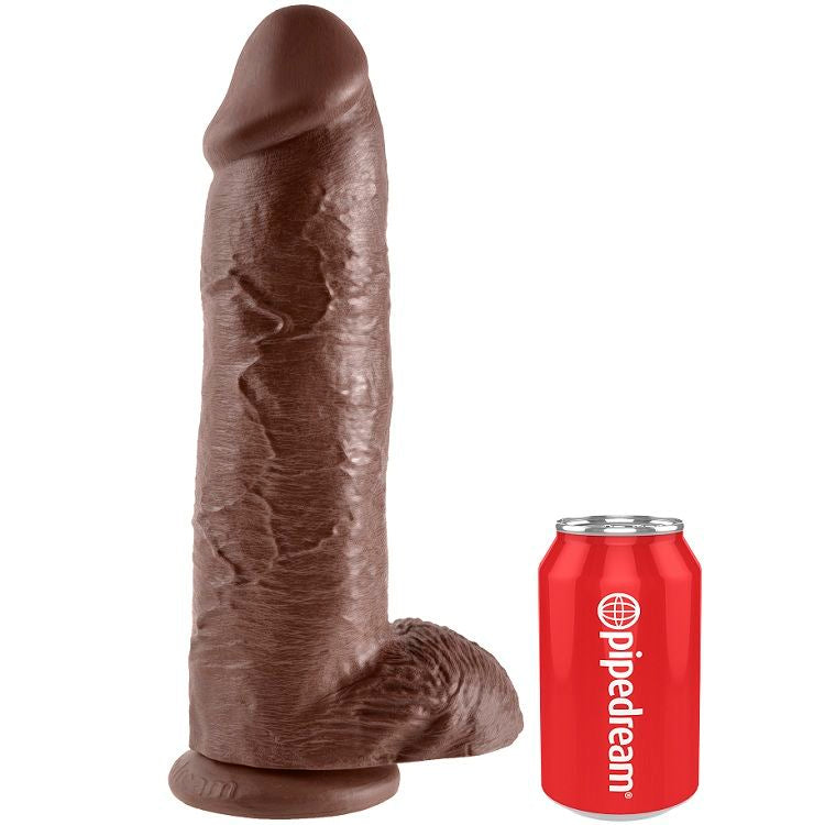 Dildo KING COCK Realistico Base Ventosa — Marrone