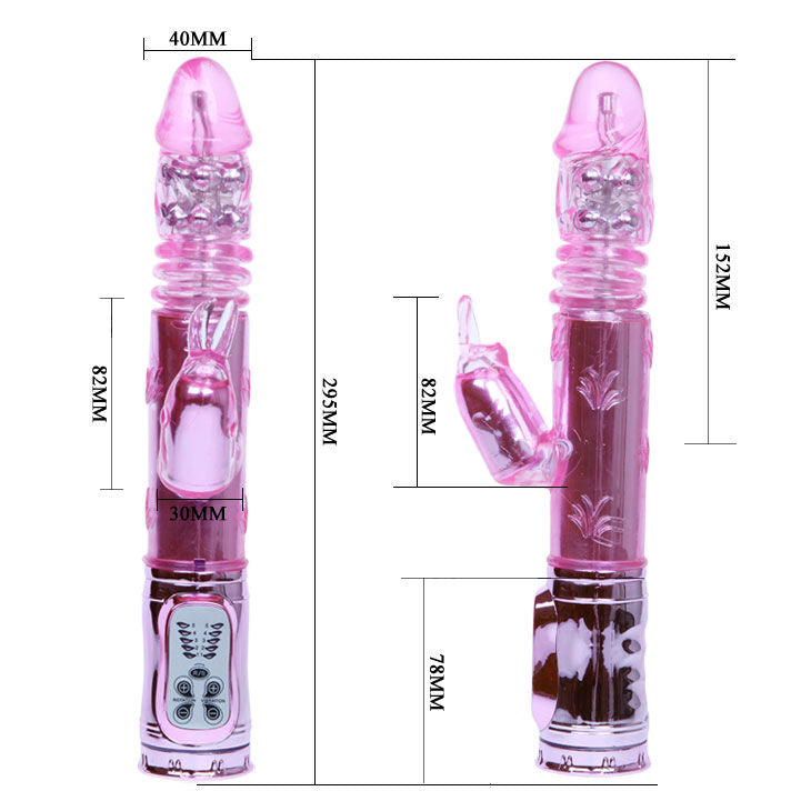 Vibratore Rabbit Rotante Baile Butterfly — Ricaricabile USB, Rosa