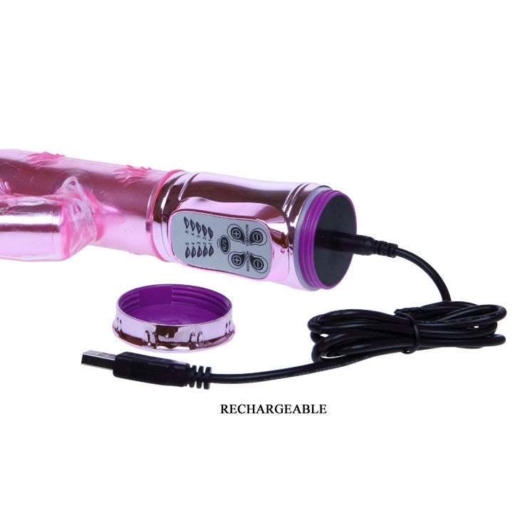 Vibratore Rabbit Rotante Baile Butterfly — Ricaricabile USB, Rosa