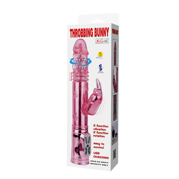Vibratore Rabbit Rotante Baile Butterfly — Ricaricabile USB, Rosa