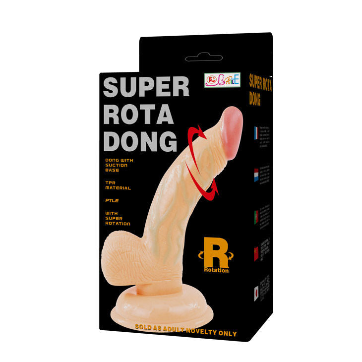 Dildo Realistico Rotante Baile Super Rota Dong — TPR con Ventosa