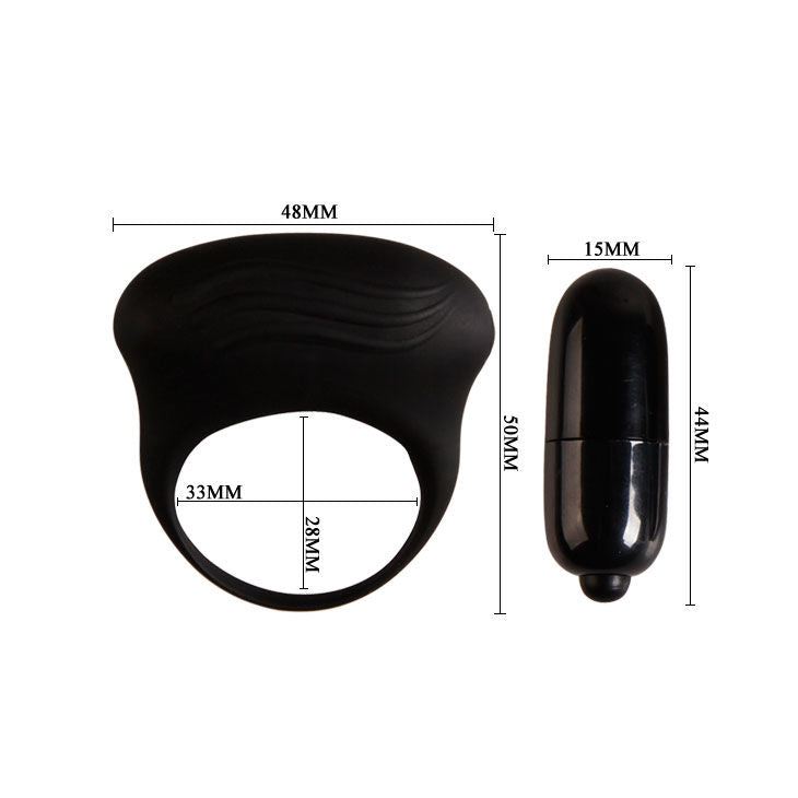 Anello Fallico Vibrante Pretty Love Bertram — Silicone Nero