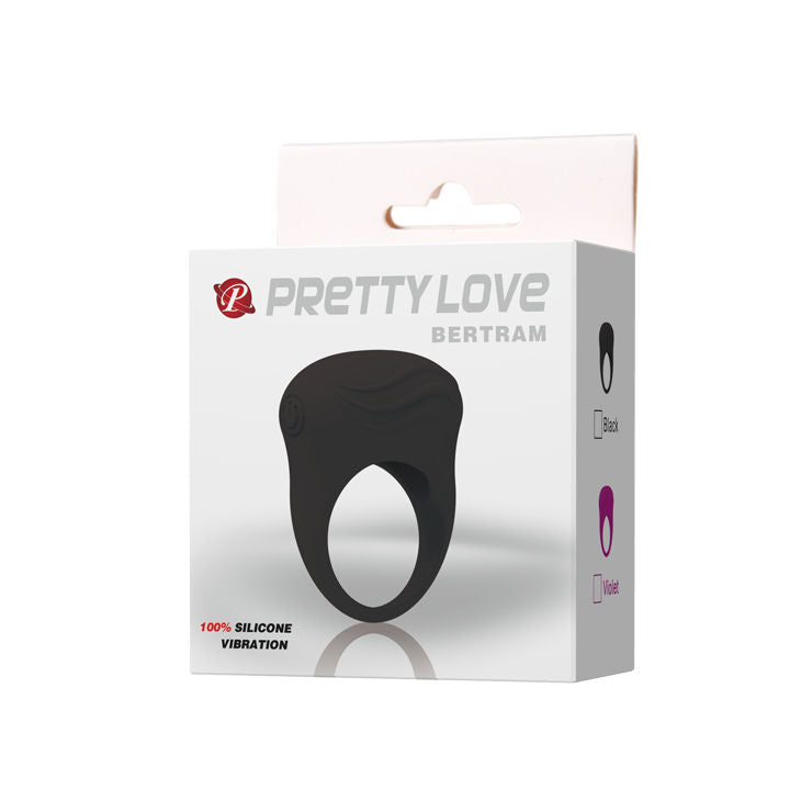 Anello Fallico Vibrante Pretty Love Bertram — Silicone Nero