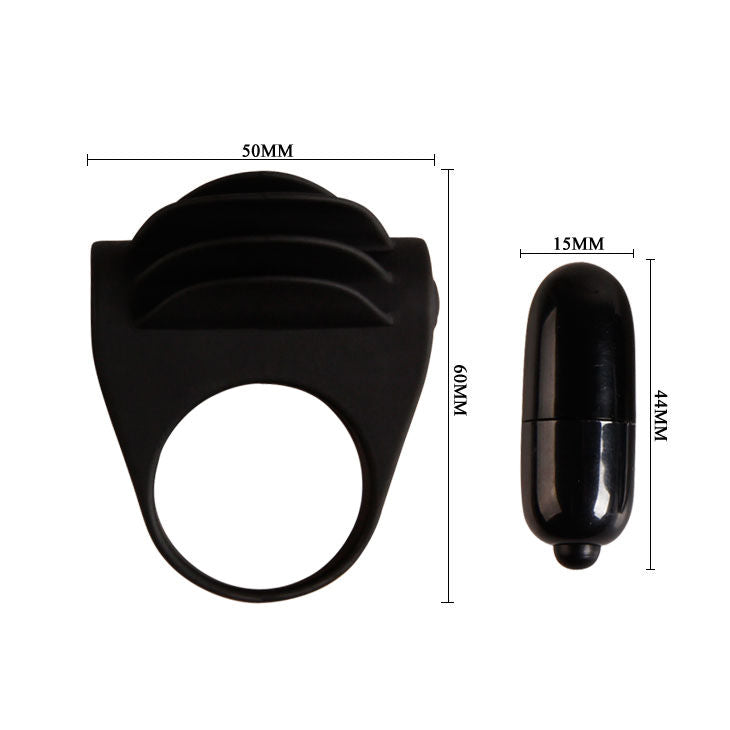 Anello Fallico Vibrante Pretty Love Chester — Silicone Nero