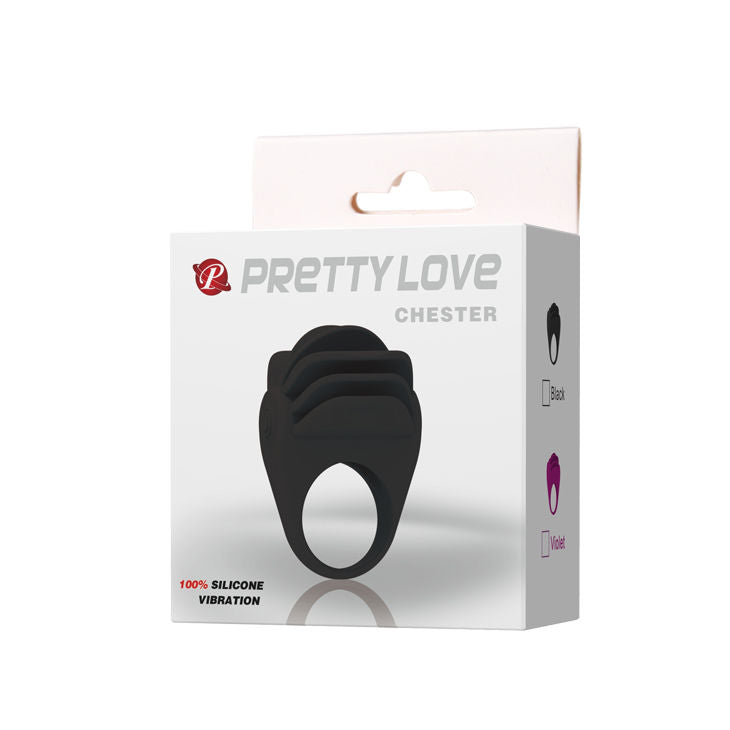 Anello Fallico Vibrante Pretty Love Chester — Silicone Nero