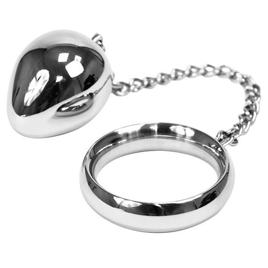 Anello Fallico con Catena Anale Metal Hard — Acciaio 45 mm