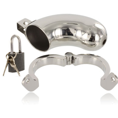 Gabbia di Castità in Acciaio Metal Hard — Anello BDSM