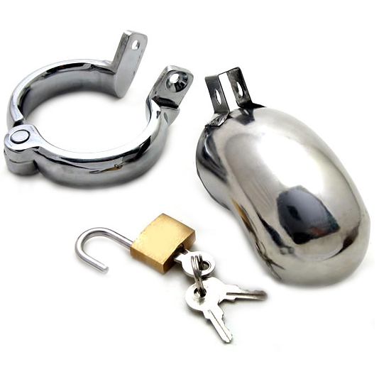 Gabbia di Castità in Acciaio Metal Hard — Anello BDSM
