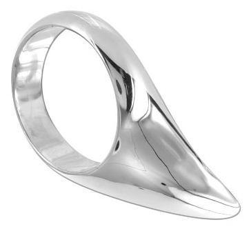 Anello Fallico in Acciaio Metal Hard Cazzo Goccia — 50 mm