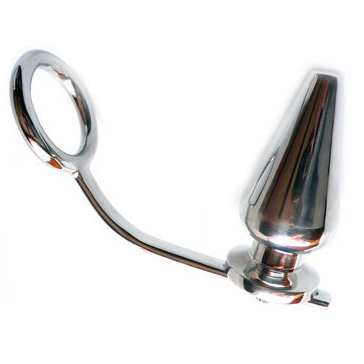 Anello Fallico con Plug Anale Metal Hard — Acciaio 45x50 mm