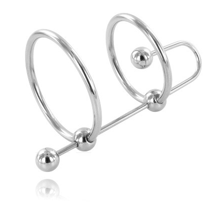 Anello Fallico con Stop Uretrale BDSM Metal Hard — Acciaio 28/32 mm