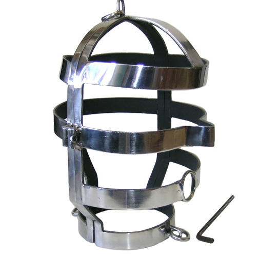 Collare BDSM con Maschera in Acciaio Metal Hard