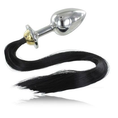 Plug Anale in Acciaio con Coda Metal Hard — 8,89 cm