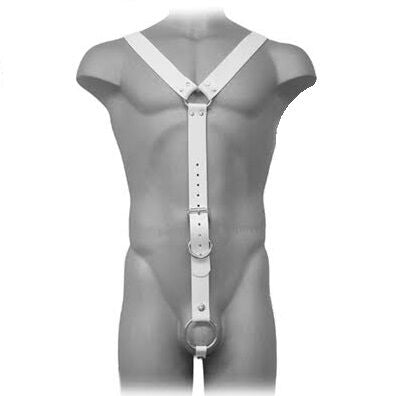 Imbracatura BDSM Uomo Leather Body — Bianco