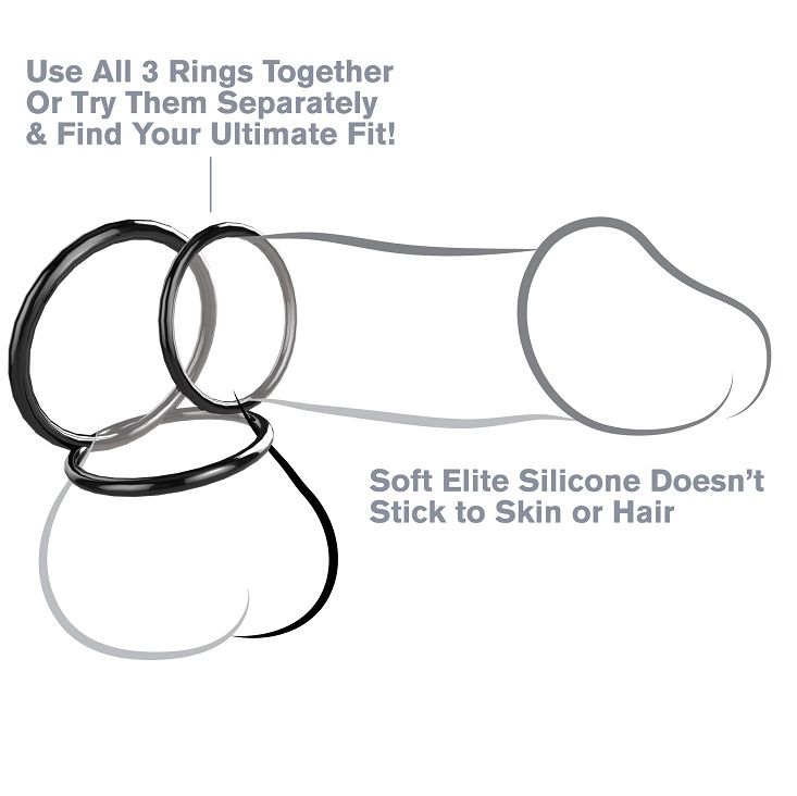 Set 3 Anelli Fallici in Silicone Fantasy C-Ringz Stamina Ring
