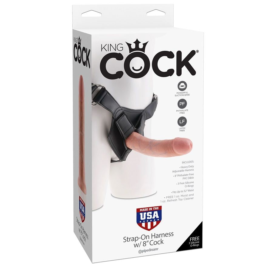 Imbracatura KING COCK con Pene Realistico 20,3 cm — Nero
