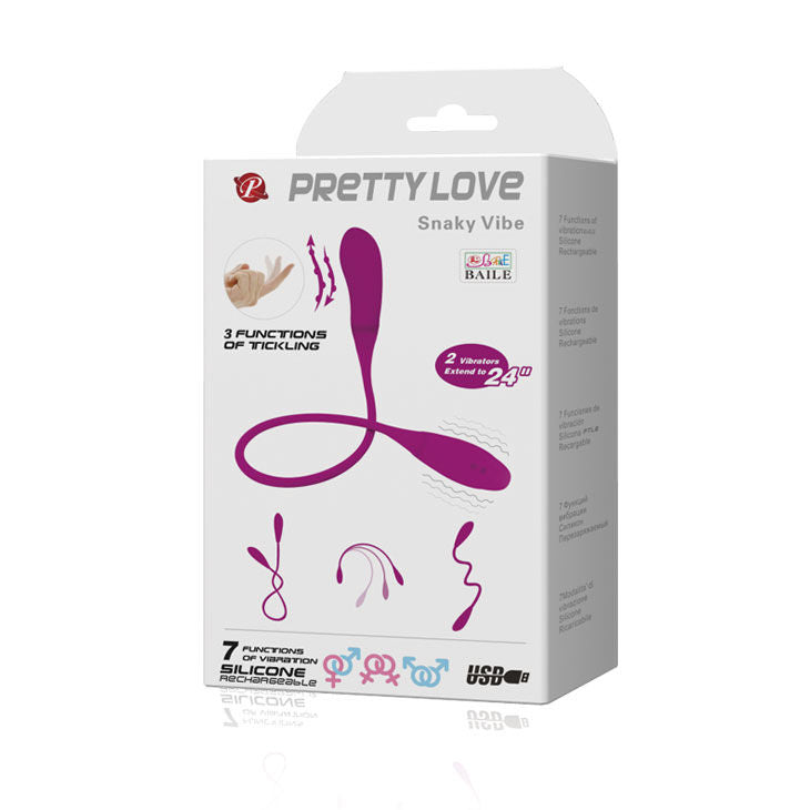 Vibratore Rabbit Doppio Pretty Love Smart Snaky Vibe — 7+3 Modalità