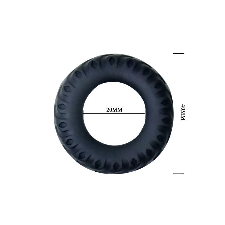 Anello Fallico in Silicone Baile Titan — 2 cm, Nero/Verde