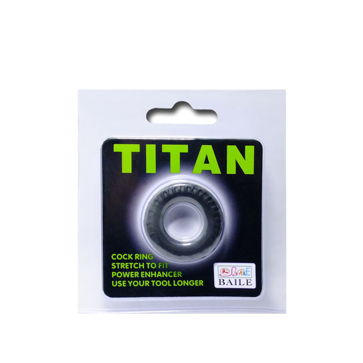 Anello Fallico in Silicone Baile Titan — 2 cm, Nero/Verde