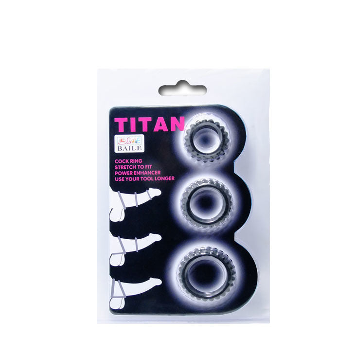 Kit Anelli Fallici Baile Titan Set — Silicone, 3 Misure