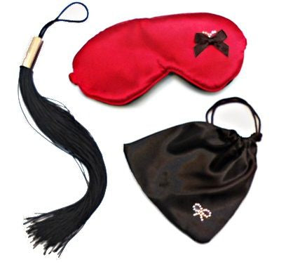 Kit Bondage Frusta e Maschera Inedit Dominatrix — Raso