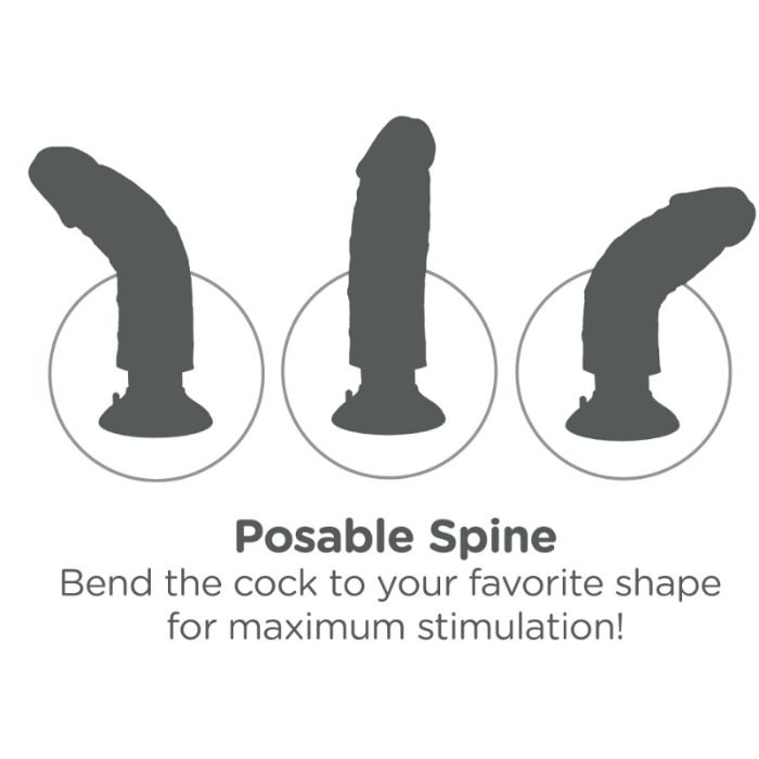 Dildo Realistico Vibrante King Cock — 20 cm, Flesh