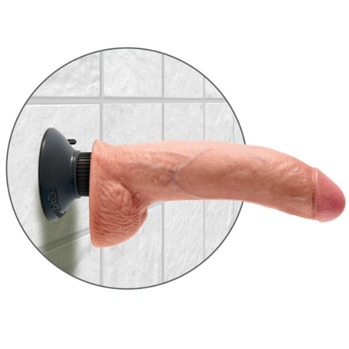 Vibratore Dildo King Cock con Testicoli 23cm Naturale