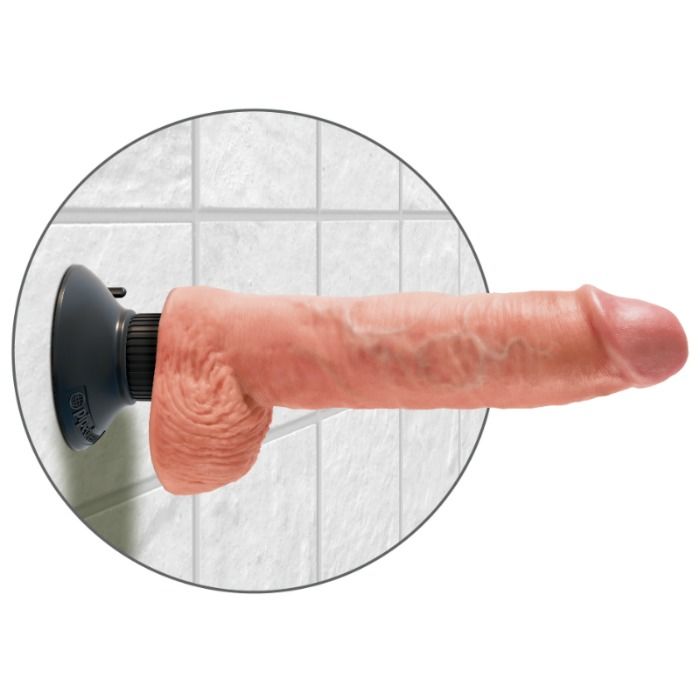 Dildo Realistico Vibrante King Cock — con Testicoli, 25.5 cm