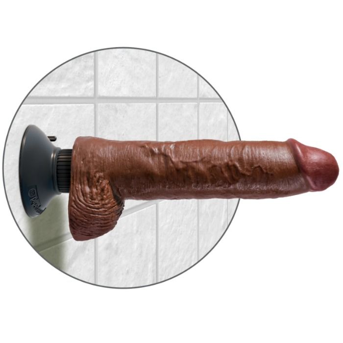 Dildo Realistico Vibrante con Testicoli King Cock — 25,5 cm